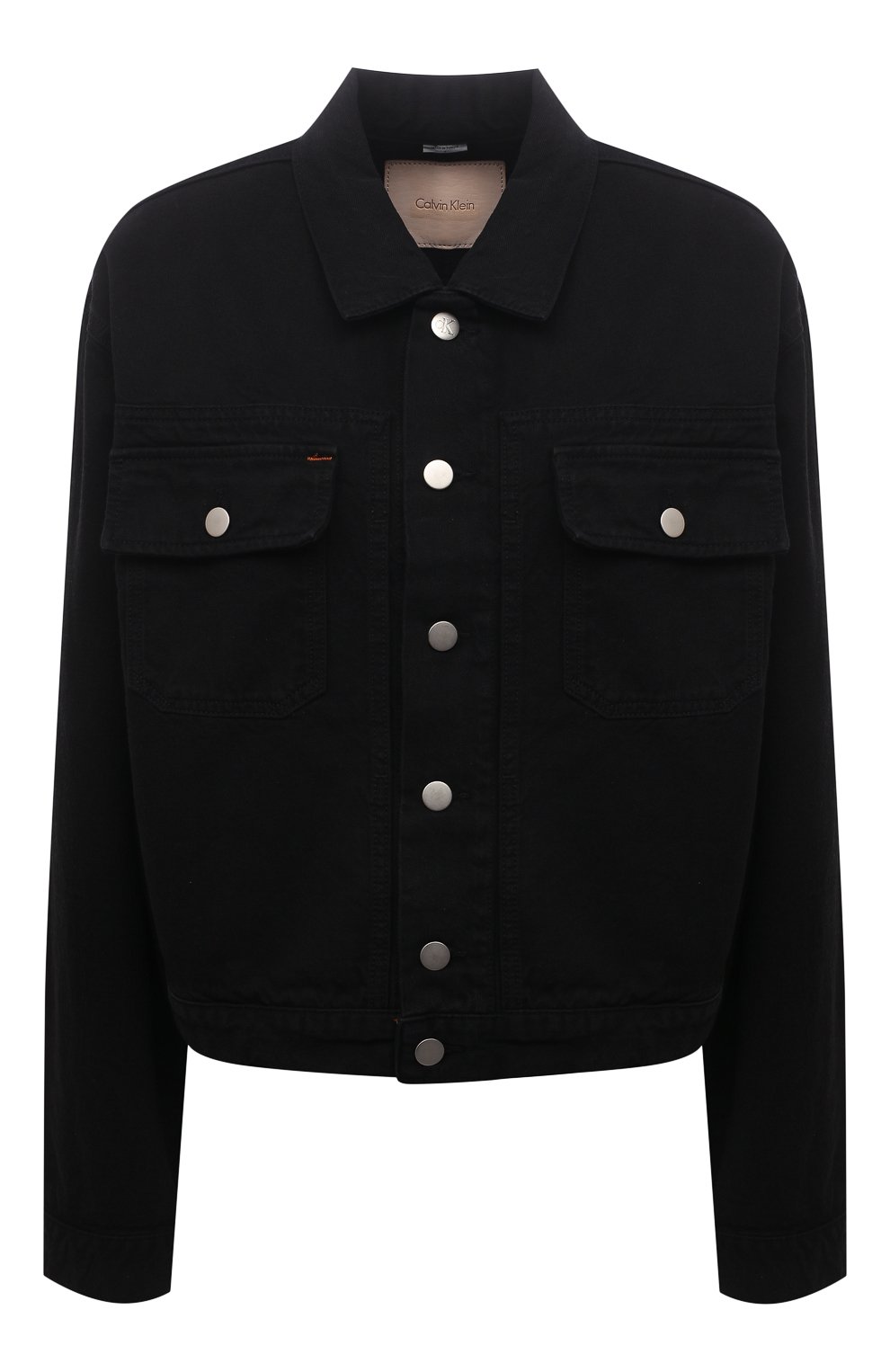 Женская джинсовая куртка HERON PRESTON FOR CALVIN KLEIN черного цвета, арт. K10K108256 | Фото 1 (Кросс-КТ: Куртка, Деним; Рукава: Длинные; Стили: Гранж; Материал внешний: Хлопок; Длина (верхняя одежда): Короткие)