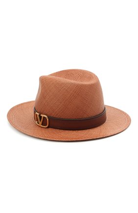 Женская соломенная шляпа  VALENTINO коричневого цвета, арт. VW0HAA31/EXY | Фото 3 (Материал: Растительное волокно)
