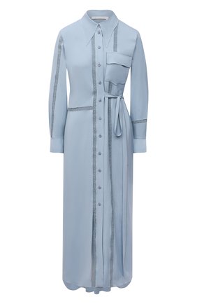 Женское платье из вискозы CHLOÉ голубого цвета по цене 209000 руб., арт. CHC21UR039030 | Фото 1 Женское платье из вискозы CHLOÉ голубого цвета, арт. CHC21UR039030 | Фото 1