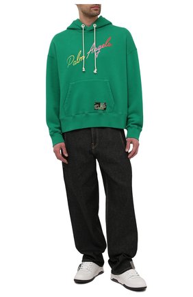 Мужской хлопковое худи PALM ANGELS зеленого цвета по цене 62300 руб., арт. PMBB058S21FLE0035584 | Фото 2 Мужской хлопковое худи PALM ANGELS зеленого цвета, арт. PMBB058S21FLE0035584 | Фото 2