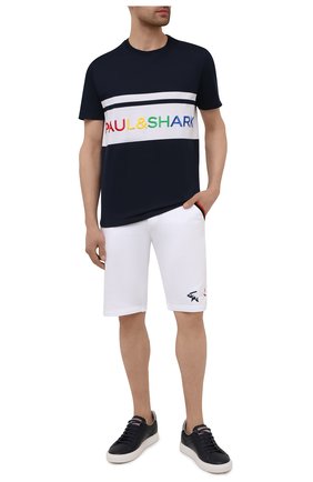 Мужские хлопковые шорты PAUL&SHARK белого цвета по цене 20800 руб., арт. 21411852/C00 | Фото 2 Мужские хлопковые шорты PAUL&SHARK белого цвета, арт. 21411852/C00 | Фото 2 (Длина Шорты М: Ниже колена; Кросс-КТ: Трикотаж; Материал внешний: Хлопок; Принт: Без принта)