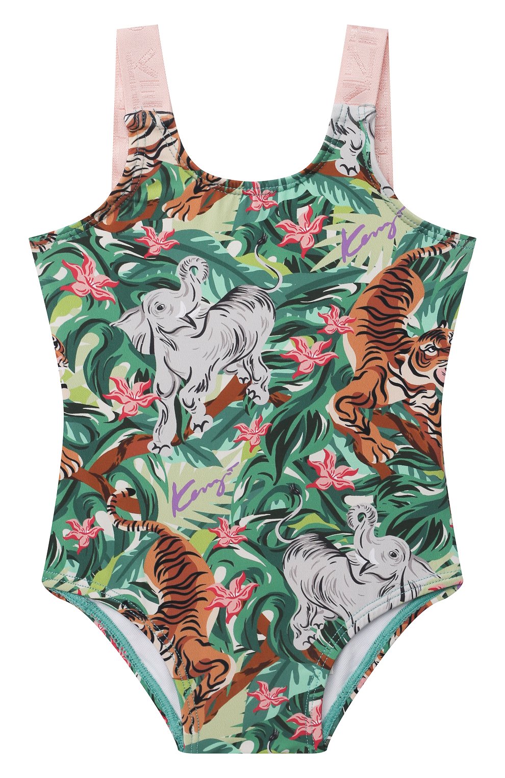 Детского слитный купальник KENZO зеленого цвета, арт. K00002 | Фото 1