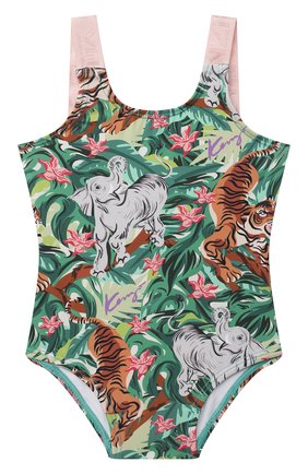 Детского слитный купальник KENZO зеленого цвета по цене 6720 руб., арт. K00002 | Фото 1 Детского слитный купальник KENZO зеленого цвета, арт. K00002 | Фото 1