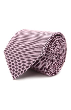 Мужской шелковый галстук BOSS розового цвета, арт. 50455334 | Фото 1 (Принт: С принтом; Материал: Текстиль, Шелк)