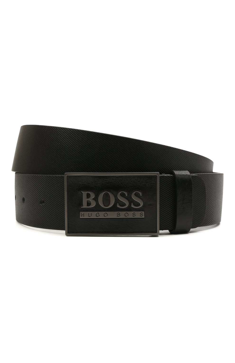 Мужской кожаный ремень BOSS черного цвета, арт. 50440833 | Фото 1