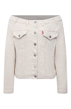 Женская джинсовая куртка ganni x levi's GANNI бежевого цвета по цене 32550 руб., арт. F6094 | Фото 1 Женская джинсовая куртка ganni x levi's GANNI бежевого цвета, арт. F6094 | Фото 1