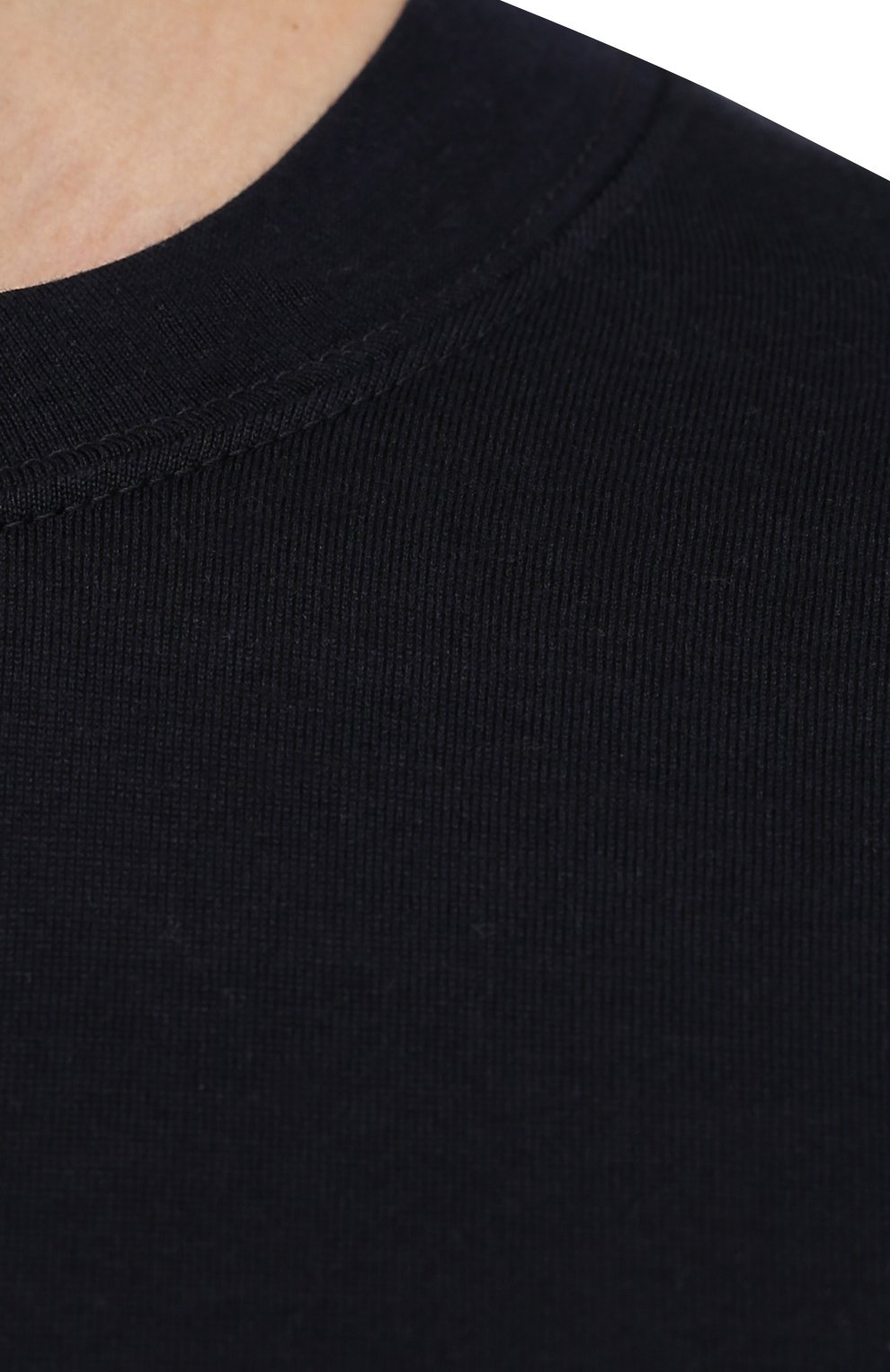Мужская футболка из шелка и хлопка BRUNELLO CUCINELLI темно-синего цвета, арт. MTS371308 | Фото 5 (Материал внешний: Шелк, Хлопок; Принт: Без принта; Рукава: Короткие; Длина (для топов): Стандартные; Размерность: Маломерит; Стили: Кэжуэл)