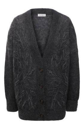 Женский кардиган BRUNELLO CUCINELLI темно-серого цвета по цене 257500 руб., арт. M1V769106P | Фото 1 Женский кардиган BRUNELLO CUCINELLI темно-серого цвета, арт. M1V769106P | Фото 1 (Рукава: Длинные; Длина (для топов): Стандартные; Женское Кросс-КТ: кардиган-трикотаж; Материал внешний: Шерсть, Синтетический материал; Стили: Кэжуэл)