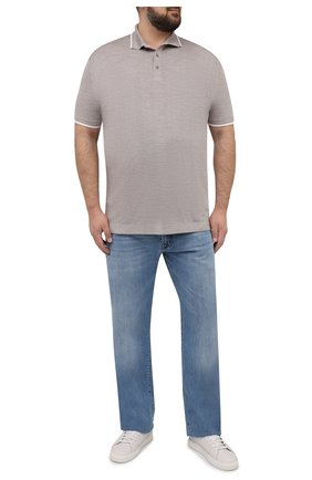 Мужское шелковое поло PAUL&SHARK бежевого цвета по цене 59950 руб., арт. 21411629/F5E/3XL-6XL | Фото 2 Мужское шелковое поло PAUL&SHARK бежевого цвета, арт. 21411629/F5E/3XL-6XL | Фото 2 (Застежка: Пуговицы; Стили: Кэжуэл; Материал внешний: Шелк; Длина (для топов): Удлиненные; Рукава: Короткие)