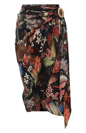 Женская шелковая юбка LANVIN разноцветного цвета, арт. RW-ST0007-4900-E21 | Фото 1 (Длина Ж (юбки, платья, шорты): Миди; Стили: Романтичный; Женское Кросс-КТ: Юбка-одежда; Материал внешний: Шелк)