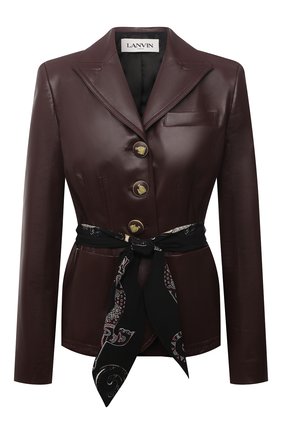 Женский кожаный жакет LANVIN бордового цвета по цене 371000 руб., арт. RW-JA0117-L003-E21 | Фото 1 Женский кожаный жакет LANVIN бордового цвета, арт. RW-JA0117-L003-E21 | Фото 1
