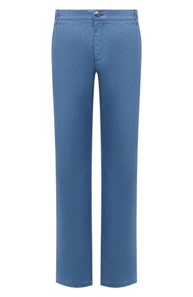 Мужские льняные брюки ZILLI SPORT синего цвета, арт. M0V-D0175-LIN01/R001 | Фото 1 (Случай: Повседневный; Материал внешний: Лен; Длина (брюки, джинсы): Стандартные; Стили: Кэжуэл; Региональные ограничения белый список (Axapta Mercury): RU)