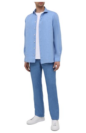 Мужские льняные брюки ZILLI SPORT синего цвета, арт. M0V-D0175-LIN01/R001 | Фото 2 (Случай: Повседневный; Материал внешний: Лен; Длина (брюки, джинсы): Стандартные; Стили: Кэжуэл; Региональные ограничения белый список (Axapta Mercury): RU)
