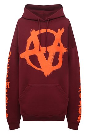 Женский хлопковое худи VETEMENTS бордового цвета по цене 79950 руб., арт. UA52TR820R 1601/W | Фото 1 Женский хлопковое худи VETEMENTS бордового цвета, арт. UA52TR820R 1601/W | Фото 1