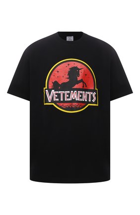 Мужская хлопковая футболка VETEMENTS черного цвета по цене 32900 руб., арт. UA52TR320B 1602/M | Фото 1 Мужская хлопковая футболка VETEMENTS черного цвета, арт. UA52TR320B 1602/M | Фото 1