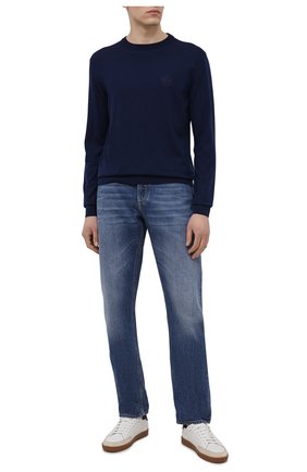 Мужской шерстяной джемпер BERLUTI синего цвета по цене 64350 руб., арт. R20KRL180-001 | Фото 2 Мужской шерстяной джемпер BERLUTI синего цвета, арт. R20KRL180-001 | Фото 2