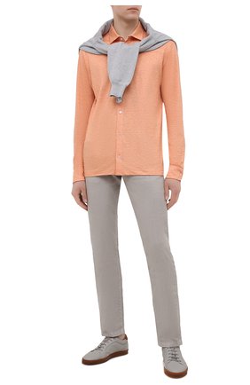 Мужская льняная рубашка LORO PIANA оранжевого цвета по цене 84850 руб., арт. FAL6917 | Фото 2 Мужская льняная рубашка LORO PIANA оранжевого цвета, арт. FAL6917 | Фото 2 (Воротник: Акула; Случай: Повседневный; Манжеты: На пуговицах; Рукава: Длинные; Принт: Однотонные; Стили: Кэжуэл; Длина (для топов): Стандартные; Материал внешний: Лен; Региональные ограничения белый список (Axapta Mercury): RU)