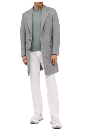 Мужской пальто из шерсти и кашемира BRUNELLO CUCINELLI серого цвета, арт. MQ4499039 | Фото 2 (Материал внешний: Шерсть, Кашемир; Материал подклада: Купро; Рукава: Длинные; Стили: Кэжуэл; Мужское Кросс-КТ: пальто-верхняя одежда; Длина (верхняя одежда): До середины бедра)