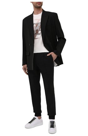 Мужские шерстяные джоггеры BERLUTI черного цвета, арт. R20TCU67-001 | Фото 2 (Длина (брюки, джинсы): Стандартные; Силуэт М (брюки): Джоггеры; Материал внешний: Шерсть; Стили: Кэжуэл)