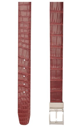Мужской ремень из кожи аллигатора ZILLI бордового цвета по цене 429000 руб., арт. MJL-REVRE-01010/0071/AMIS | Фото 2 Мужской ремень из кожи аллигатора ZILLI бордового цвета, арт. MJL-REVRE-01010/0071/AMIS | Фото 2