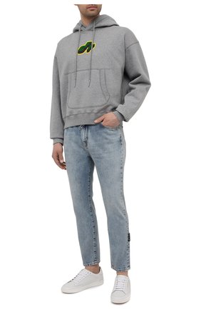Мужской хлопковое худи OFF-WHITE серого цвета по цене 47000 руб., арт. 0MBB073S21FLE003 | Фото 2 Мужской хлопковое худи OFF-WHITE серого цвета, арт. 0MBB073S21FLE003 | Фото 2