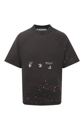 Мужской хлопковый свитшот OFF-WHITE темно-серого цвета по цене 49300 руб., арт. 0MBA050S21FLE002 | Фото 1 Мужской хлопковый свитшот OFF-WHITE темно-серого цвета, арт. 0MBA050S21FLE002 | Фото 1