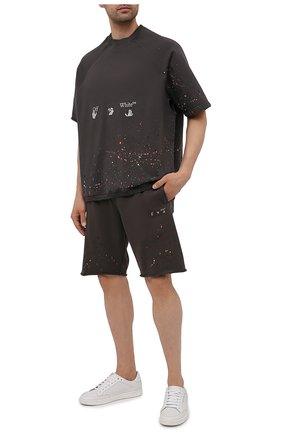 Мужской хлопковый свитшот OFF-WHITE темно-серого цвета по цене 49300 руб., арт. 0MBA050S21FLE002 | Фото 2 Мужской хлопковый свитшот OFF-WHITE темно-серого цвета, арт. 0MBA050S21FLE002 | Фото 2