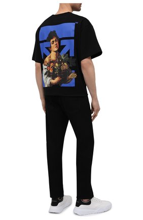 Мужская хлопковая футболка OFF-WHITE черного цвета по цене 24650 руб., арт. 0MAA038S21JER007 | Фото 2 Мужская хлопковая футболка OFF-WHITE черного цвета, арт. 0MAA038S21JER007 | Фото 2