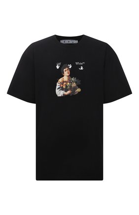 Мужская хлопковая футболка OFF-WHITE черного цвета по цене 24650 руб., арт. 0MAA038S21JER006 | Фото 1 Мужская хлопковая футболка OFF-WHITE черного цвета, арт. 0MAA038S21JER006 | Фото 1