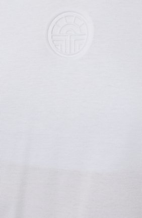 Женская хлопковая пижама LOUIS FERAUD светло-голубого цвета, арт. 3883013 | Фото 5 (Рукава: Длинные; Длина Ж (юбки, платья, шорты): Мини; Длина (брюки, джинсы): Стандартные; Длина (для топов): Стандартные; Материал внешний: Хлопок)