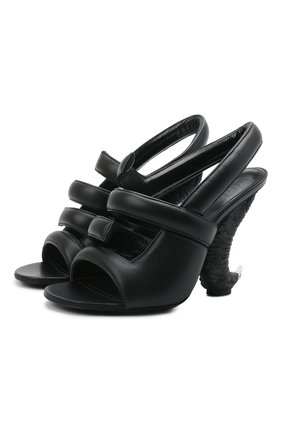 Женские кожаные босоножки show horn GIVENCHY черного цвета по цене 85100 руб., арт. BE305FE0ZM | Фото 1 Женские кожаные босоножки show horn GIVENCHY черного цвета, арт. BE305FE0ZM | Фото 1 (Подошва: Плоская; Материал внутренний: Натуральная кожа; Каблук тип: Устойчивый; Каблук высота: Высокий; Материал внешний: Кожа)