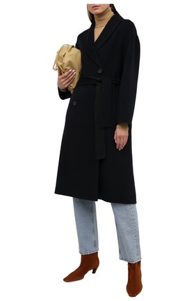 Женское кашемировое пальто BRUNELLO CUCINELLI темно-синего цвета, арт. ML4549680P | Фото 2 (Материал внешний: Шерсть, Кашемир; Стили: Кэжуэл; Рукава: Длинные; Длина (верхняя одежда): Длинные; 1-2-бортные: Двубортные)