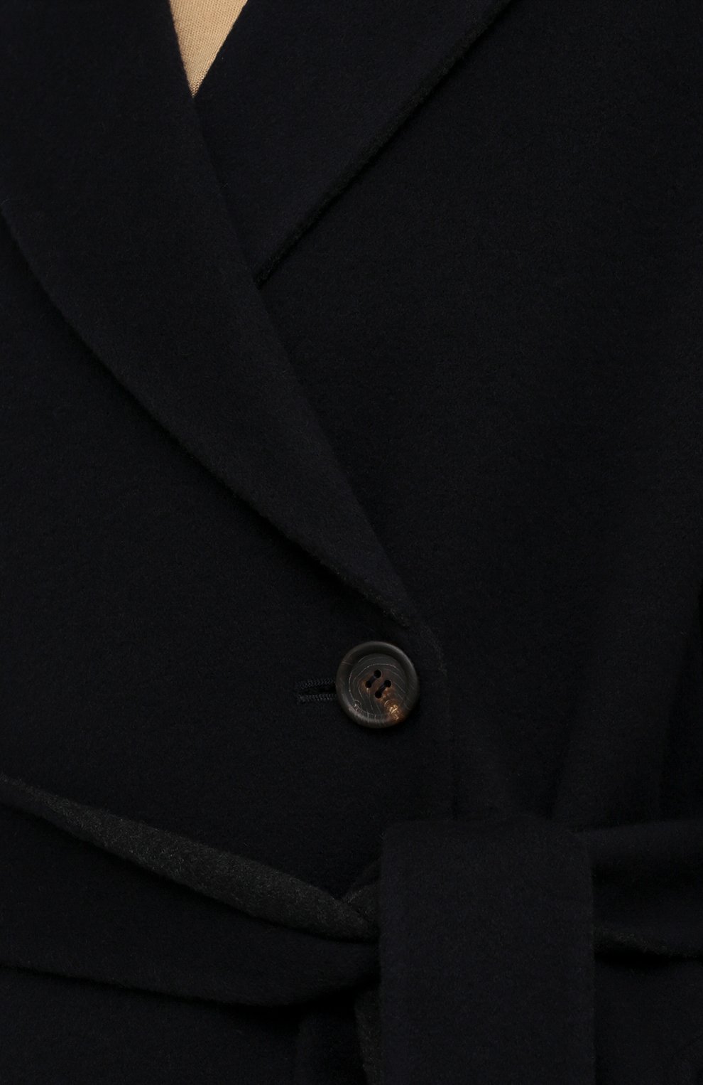 Женское кашемировое пальто BRUNELLO CUCINELLI темно-синего цвета, арт. ML4549680P | Фото 5 (Материал внешний: Шерсть, Кашемир; Рукава: Длинные; Длина (верхняя одежда): Длинные; 1-2-бортные: Двубортные; Стили: Кэжуэл)