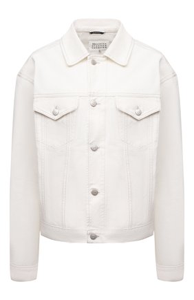 Женская джинсовая куртка MAISON MARGIELA белого цвета по цене 79950 руб., арт. S51AM0428/S30642 | Фото 1 Женская джинсовая куртка MAISON MARGIELA белого цвета, арт. S51AM0428/S30642 | Фото 1 (Стили: Минимализм; Кросс-КТ: Деним, Куртка; Материал внешний: Хлопок; Длина (верхняя одежда): Короткие; Рукава: Длинные)
