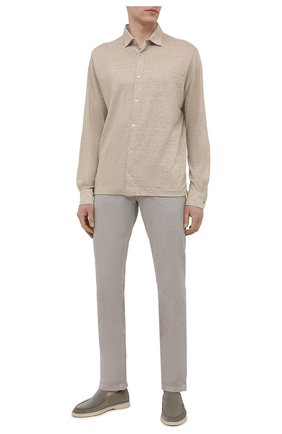Мужская льняная рубашка LORO PIANA бежевого цвета по цене 81700 руб., арт. FAL6917 | Фото 2 Мужская льняная рубашка LORO PIANA бежевого цвета, арт. FAL6917 | Фото 2