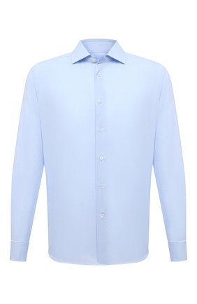 Мужская хлопковая сорочка CORNELIANI голубого цвета по цене 35250 руб., арт. 87P150-1111267/00 | Фото 1 Мужская хлопковая сорочка CORNELIANI голубого цвета, арт. 87P150-1111267/00 | Фото 1 (Воротник: Акула; Случай: Формальный; Принт: Однотонные; Длина (для топов): Стандартные; Стили: Классический; Рукава: Длинные; Манжеты: Под запонки; Рубашки М: Regular Fit; Материал внешний: Хлопок)