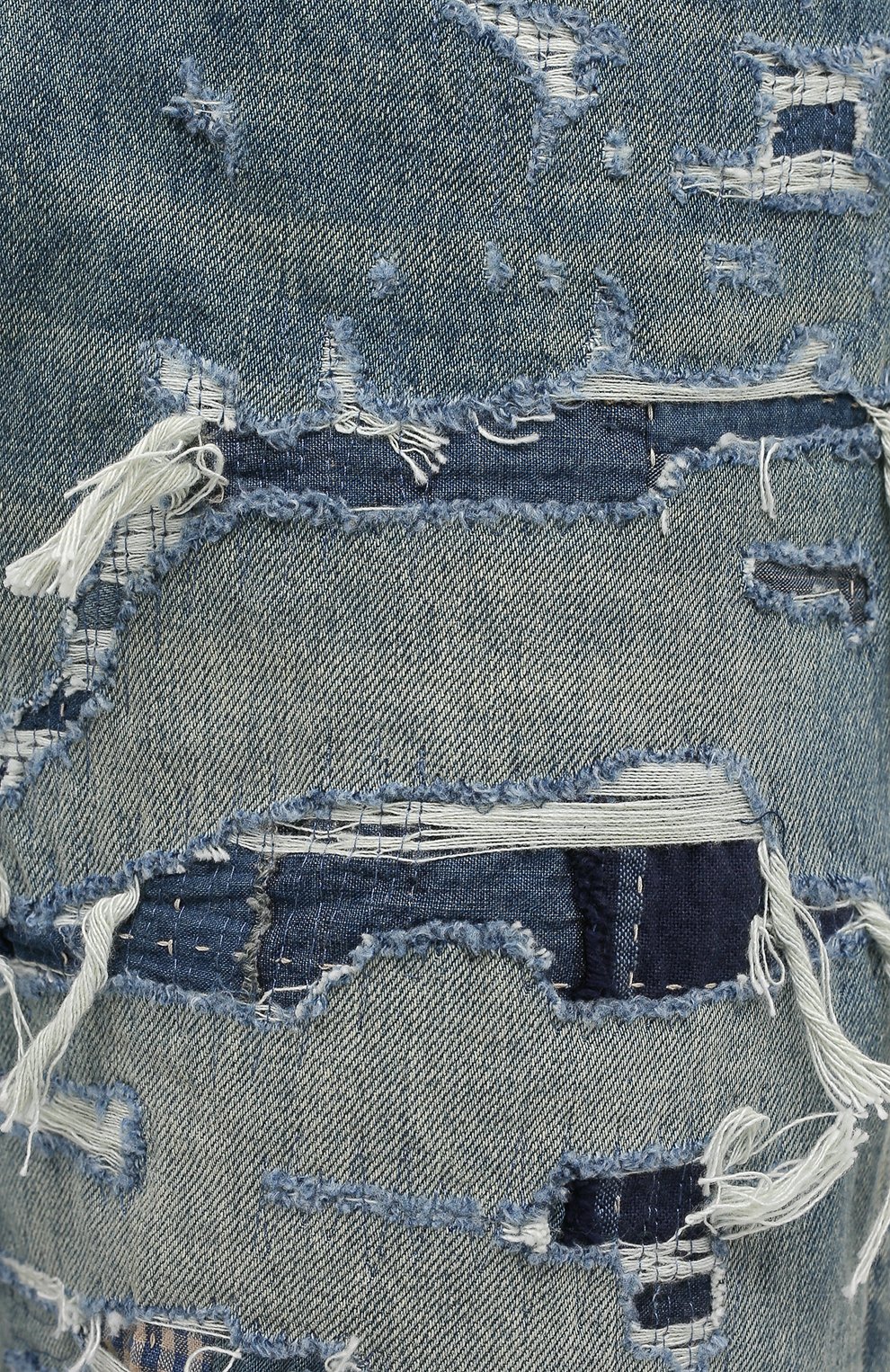 Мужские джинсы AMIRI синего цвета, арт. MDR001-405 | Фото 5 (Силуэт М (брюки): Прямые; Кросс-КТ: Деним; Длина (брюки, джинсы): Стандартные; Стили: Гранж; Материал внешний: Хлопок; Детали: Потертости)