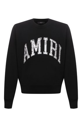 Мужской хлопковый свитшот AMIRI черного цвета по цене 73350 руб., арт. MJSC001-001 | Фото 1 Мужской хлопковый свитшот AMIRI черного цвета, арт. MJSC001-001 | Фото 1