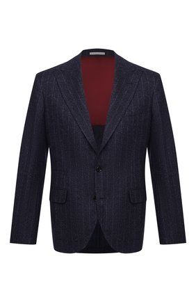 Мужской пиджак из шерсти и шелка BRUNELLO CUCINELLI синего цвета по цене 267500 руб., арт. MQ4307BFD | Фото 1 Мужской пиджак из шерсти и шелка BRUNELLO CUCINELLI синего цвета, арт. MQ4307BFD | Фото 1