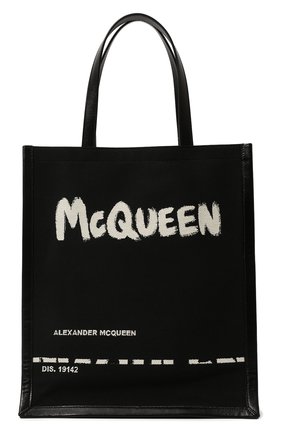 Мужская текстильная сумка-шопер ALEXANDER MCQUEEN черного цвета, арт. 653165/2B410 | Фото 1 (Материал: Текстиль; Размер: large)