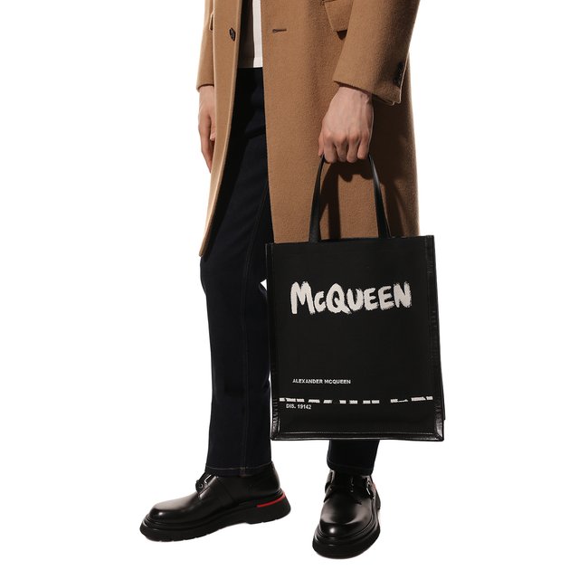 Текстильная сумка-шопер Alexander McQueen 653165/2B410 Фото 2