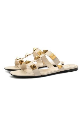 Женские кожаные шлепанцы roman stud runway VALENTINO бежевого цвета по цене 62350 руб., арт. VW0S0BU9/ZWM | Фото 1 Женские кожаные шлепанцы roman stud runway VALENTINO бежевого цвета, арт. VW0S0BU9/ZWM | Фото 1