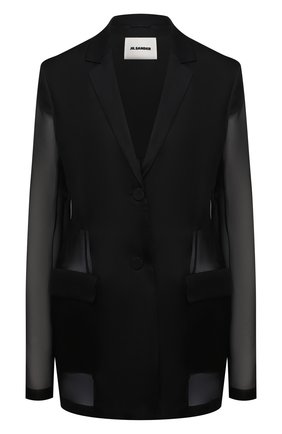 Женский шелковый жакет JIL SANDER черного цвета по цене 212500 руб., арт. JSWS135026-WS282500 | Фото 1 Женский шелковый жакет JIL SANDER черного цвета, арт. JSWS135026-WS282500 | Фото 1