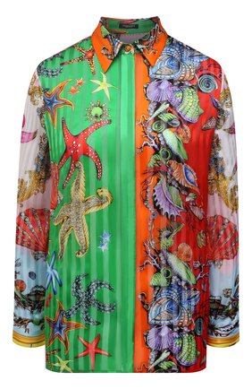 Женская шелковая рубашка VERSACE разноцветного цвета по цене 146500 руб., арт. A82662/1F00979 | Фото 1 Женская шелковая рубашка VERSACE разноцветного цвета, арт. A82662/1F00979 | Фото 1
