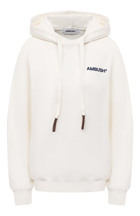 Женский хлопковое худи AMBUSH белого цвета по цене 37100 руб., арт. BWBB003S21FLE001 | Фото 1 Женский хлопковое худи AMBUSH белого цвета, арт. BWBB003S21FLE001 | Фото 1