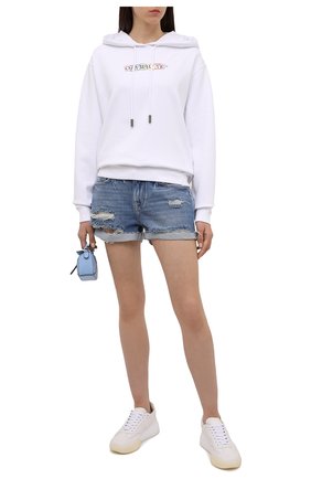 Женские джинсовые шорты FRAME DENIM синего цвета по цене 24750 руб., арт. LGGSH385 | Фото 2 Женские джинсовые шорты FRAME DENIM синего цвета, арт. LGGSH385 | Фото 2