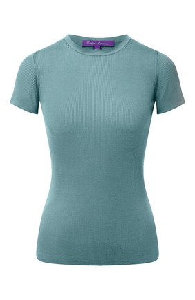 Женская шелковая футболка RALPH LAUREN бирюзового цвета по цене 58850 руб., арт. 290710199 | Фото 1 Женская шелковая футболка RALPH LAUREN бирюзового цвета, арт. 290710199 | Фото 1