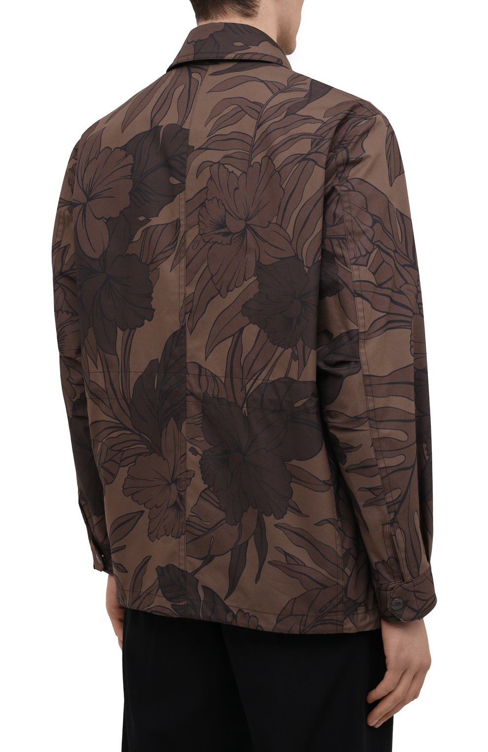 Мужская куртка TOM FORD коричневого цвета, арт. BW099/TF0544 | Фото 4 (Кросс-КТ: Куртка, Ветровка; Рукава: Длинные; Длина (верхняя одежда): До середины бедра; Материал внешний: Синтетический материал, Хлопок; Материал подклада: Купро; Стили: Кэжуэл)