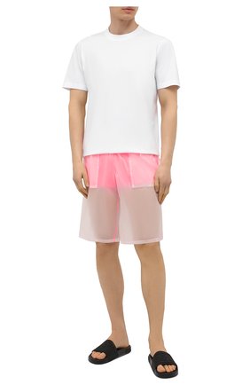 Мужские плавки-шорты MOSCHINO розового цвета, арт. A6164/2313 | Фото 2 (Материал внешний: Синтетический материал; Мужское Кросс-КТ: плавки-шорты; Принт: Без принта)