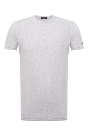 Мужская хлопковая футболка DSQUARED2 серого цвета, арт. D9M203520 | Фото 1 (Материал внешний: Хлопок; Рукава: Короткие; Мужское Кросс-КТ: Футболка-белье; Кросс-КТ: домашняя одежда; Длина (для топов): Стандартные)
